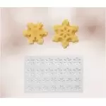 Martellato 20-D029 Polycarbonate Snowflake Decoration Chocolate Mold - 2 Sizes - 26 Cavity - Ø30 and Ø40 mm Chocolate Decorat...