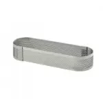 Pastry Chef's Boutique M6489 Stainless Steel Oval Perforated Tart Ring 13 x 4 cm - 2 cm High Finger & Individual Tart Rings