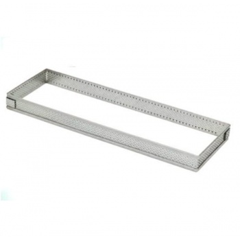Stainless Steel Rectanglee Perforated Tart Ring 24 x 8 cm - 2 cm High