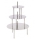 Pastry Chef's Boutique M12502 Stainless Steel French Style Wedding Cake Display - 3 Trays for 4 Levels Cakes - 28/22/14 cm We...