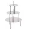 Pastry Chef's Boutique M12502 Stainless Steel French Style Wedding Cake Display - 3 Trays for 4 Levels Cakes - 28/22/14 cm We...