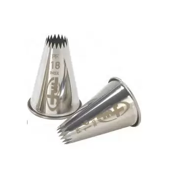 Pastry Chef's Boutique M02961 Stainless Steel Petit Fours French Star Pastry Tips - 12 Teeths Fine Open Star (Petits Fours) ...