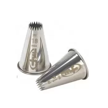 Pastry Chef's Boutique M02965 Stainless Steel Petit Fours French Star Pastry Tips - 20 Teeths Fine Open Star (Petits Fours) P...