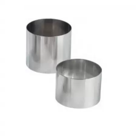 Pastry Chef's Boutique M07395 Stainless Steel Round Individual Pastry Ring - Ø 6.5 cm x 5cm - each Individual Cake Rings