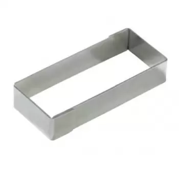 Pastry Chef's Boutique M7672 Stainless Steel Rectangle Tart Ring 12 x 4 cm - 2 cm High Finger & Individual Tart Rings