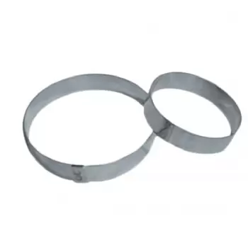 Pastry Chef's Boutique M6502 Stainless Steel Round Tart Ring ø 7 cm - 1.6 cm High - Pack of 6 Finger & Individual Tart Rings