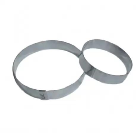 Pastry Chef's Boutique M6502 Stainless Steel Round Tart Ring ø 7 cm - 1.6 cm High - Pack of 6 Finger & Individual Tart Rings