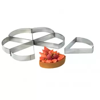 Pastry Chef's Boutique M7692 Stainless Steel Triangular Tart Ring - 12 cm x 10 cm x 2 cm Finger & Individual Tart Rings