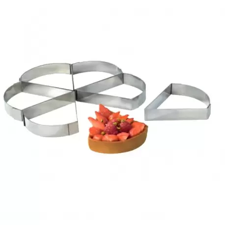 Pastry Chef's Boutique M7692 Stainless Steel Triangular Tart Ring - 12 cm x 10 cm x 2 cm Finger & Individual Tart Rings