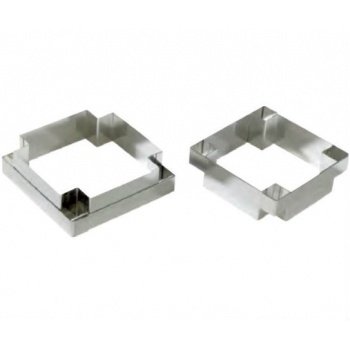 Pastry Chef's Boutique M7660 Stainless Steel Square Tart Cutter for 7.5 cm Square Tarts Finger & Individual Tart Rings
