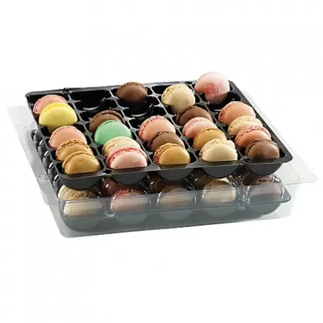 15169 Plastic Macarons Storage Box - Holds 35 Macarons - 250 x 220 x 50 mm - Pack of 25  Pastries, Macarons and Cookies Storage