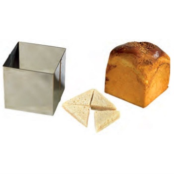 Pastry Chef's Boutique 06722 Stainless Steel Square High Ring for Pain Surprise - 16 x 16 x 14cm Bread Ring