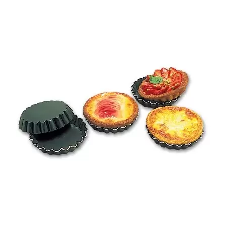 Matfer Bourgeat 334192 Matfer Bourgeat Aluminum Non-Stick Fluted Quiche Mold 4 3/4'' x 3/4'' - each Tart & Quiches Pans