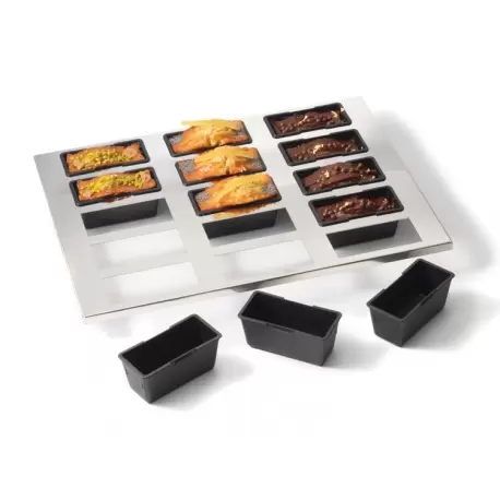 Matfer Bourgeat 347060 Matfer Bourgeat Exoglass® Mini Cakes Baking Set - 15 Molds - 9 x 4 x 4 cm Exoglass Molds