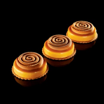 Pavoni TOP07 Pavoni Silicone Spiral Top Decoration Molds for Entremets - IPNOSI - Ø 60 x 10 mm - Vol: 30 ml - 6 Cavity Pavoni...