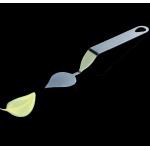 Pavoni FLYCHOC Small Stainless Steel Offset Chocolate Leaf  Making Tool -  Wide Leaf - 30 x 40 mm