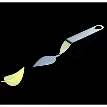 Pavoni CH4 Pavoni FLYCHOC Small Stainless Steel Offset Chocolate Leaf Making Tool - Medium Width Leaf - 22 x 42 mm Ruler and ...