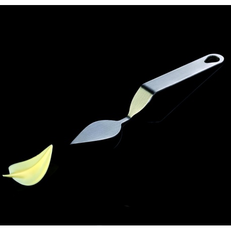 Pavoni CH4 Pavoni FLYCHOC Small Stainless Steel Offset Chocolate Leaf Making Tool - Medium Width Leaf - 22 x 42 mm Ruler and ...