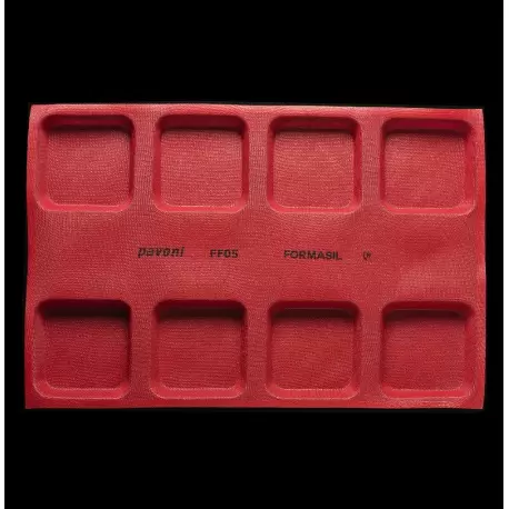 Pavoni FF05 Pavoni Microperforated Silicone Mold - Deep Square Loaf Mold for Bread and Viennoiseries - 600 mm x 400 mm - 8 In...