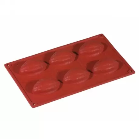 Pavoni FR048 Formaflex Silicone Mold - Cabosside 76 x 46 x 23 mm - 6 Cavity - 175mm x 300mm Non-Stick Silicone Molds