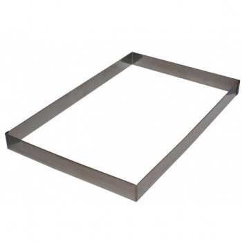 Pastry Chef's Boutique 07234 Full Size Pastry Frame Sheet Pan Extender - 370 x 570 mm x 45 mm Genoise and Full Sheet Frame