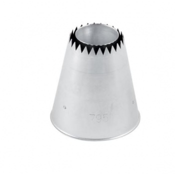 Martellato BXB02 Stainless Steel Sultan Pastry Tip Nozzle - Flat Cone Specialty Pastry Tips