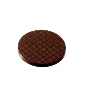 Chocolate World CW2144 Polycarbonate Chocolate Round Palet Florentine Mendiant Mold - 39 x 39 x 3 mm - 4gr - 4x6 Cavity - 275...