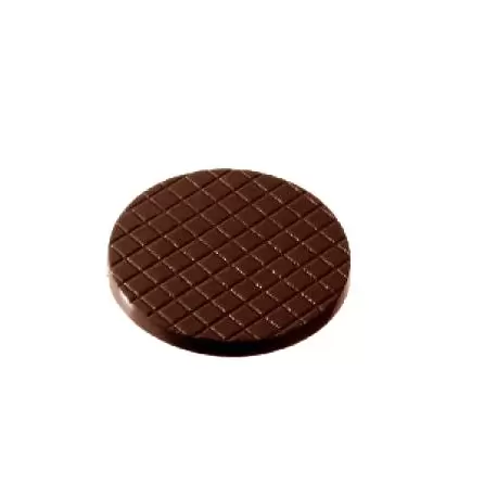 Chocolate World CW2144 Polycarbonate Chocolate Round Palet Florentine Mendiant Mold - 39 x 39 x 3 mm - 4gr - 4x6 Cavity - 275...
