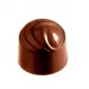Chocolate World CW2169 Polycarbonate Swirled Round Cherry Praline Chocolate Mold - 28 x 28 x 24 mm - 13gr - 5x8 Cavity - 275x...