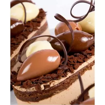 Pastry Chef's Boutique PCB97145 Belgian Chocolate Decoration Spiral Dark - 80 Pces Chocolate Fantasies Decorations