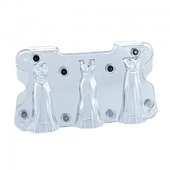 DRCP034 Polycarbonate Flared Dress Chocolate Molds - 3 models - 10cm High - Ø6cmWaisted Object Mold