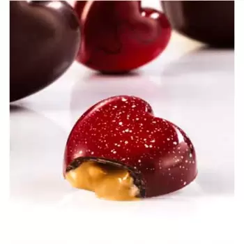 Martellato MA1995 Polycarbonate Small Heart Snack Chocolate Mold - 12pcs - 28gr - 45x42x16 mm Valentine's Molds