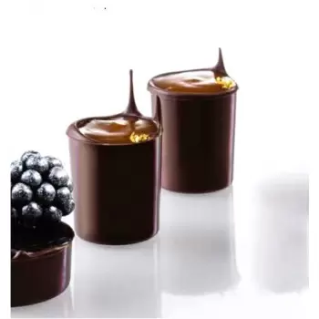Martellato 20GU006 Polycarbonate Minichocofill Chocolate Cylinder Cups Mold - 28 Cavity - 6 gr - Ø27 h31 mm Chocolate Cups Molds