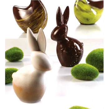 Thermoformed Easter Rabbit Chocolate Mold - 90x60x152 mm - 100 gr