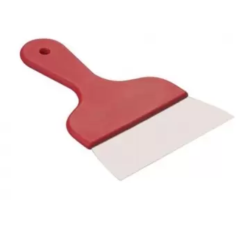 Martellato RAS 4 Stainless Steel Chocolate Scrapers 14.5 cm - 5.7'' - Red Plastic Handle Chocolate Scrapers and Shavers