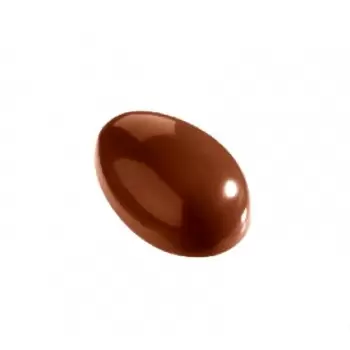 Chocolate World E7001/175 Polycarbonate Glossy Chocolate Egg Unframed Mold - 175 x 115 x 55 mm - 1 half egg Easter Molds