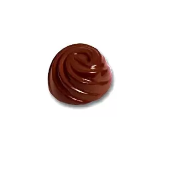 Cabrellon 1452 Polycarbonate Chocolate Mold Swirled Round Praline Mold - Ø32x17 mm - 6x3 pc - 11 gr - 275x175x26 mm Tradition...