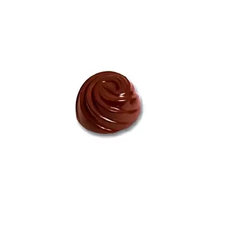 Cabrellon 1452 Polycarbonate Chocolate Mold Swirled Round Praline Mold - Ø32x17 mm - 6x3 pc - 11 gr - 275x175x26 mm Tradition...