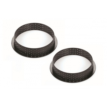 Silikomart 52.244.20.0165 Silikomart Professional TARTE RING Ø150 mm - Set of 2 Rings - Black Round Tart Ring