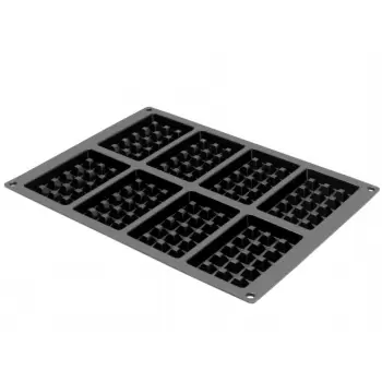 Sasa Demarle FX 2300 Sasa Demarle Flexipan Inspiration Waffles 80 x 127 mm | Prof. Depth 15 mm | Vol. 100 ml - 8 Cavity Flexi...