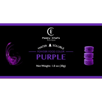 Pastry Chef's Boutique COL1603AF Water Soluble High Concentrated Powder Food Color - Purple - 1 oz - 28 gr Water Soluble Colors