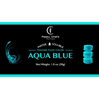 Pastry Chef's Boutique COL1608AF Water Soluble High Concentrated Powder Food Color - Aqua Blue - 1 oz - 28 gr Water Soluble C...