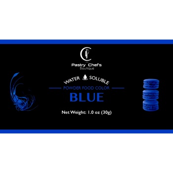 Pastry Chef's Boutique COL1606AF Water Soluble High Concentrated Powder Food Color - Blue - 1 oz - 28 gr Water Soluble Colors