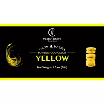 Pastry Chef's Boutique COL1600AF Water Soluble High Concentrated Powder Food Color - Yellow - 1 oz - 28 gr Water Soluble Colors