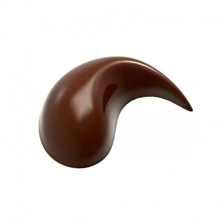 Chocolate World CW1904 Polycarbonate Praline Droplet by Frank Haasnoot Chocolate Mold - 42 x 31 x 16 mm - 8gr - 3x7 Cavity - ...