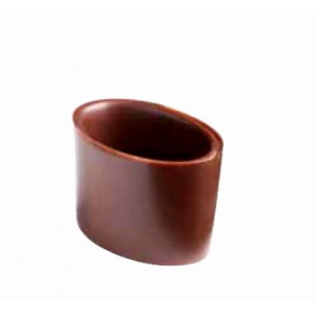 Chocolat Form POP1211 Polycarbonate Chocolate Shells Molds - Ovale - 4x6 Cavity - 40x28x30 mm - 5 gr - 275x175x33 Chocolate C...