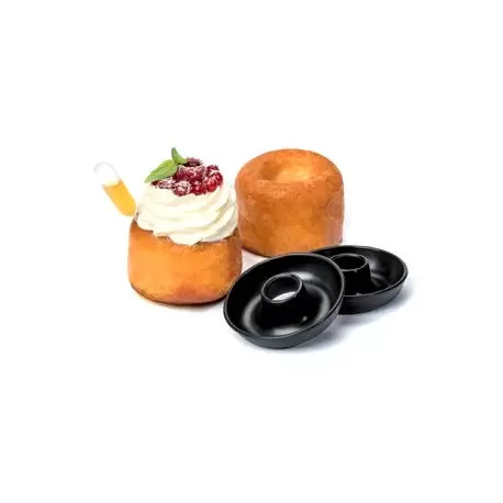 Matfer Bourgeat 345621 Matfer Bourgeat Exoglass® Open Savarin Donut Molds - Ø 2 3/4" - H 5/8" (15 mm) - 1 1/2 oz - Pack of 12...