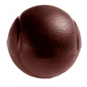 Chocolate World CW1423 Polycarbonate Tennis Ball Chocolate Mold - Ø60 mm - 60 x 60 x 30 mm - 35gr -2x4 Cavity - Double Mold -...