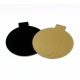 Pastry Chef's Boutique 15558 Round Monoportion Double Sided Gold / Black Cake Board - 10 cm - 4'' - 200 pcs Mono Cake Boards