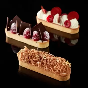 PAVONI Cookmatic Long Oval Finger Eclair Shell Plates - 120 x 30 x 16 mm - 14 Cavity - Plates Only